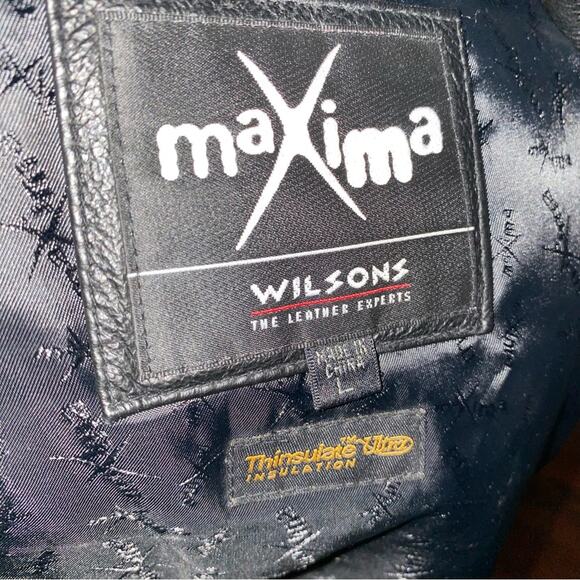 Wilson Leather Maxima Thinsulate Ultra Insulation Leather Jacket Large Black - Picture 7 of 11